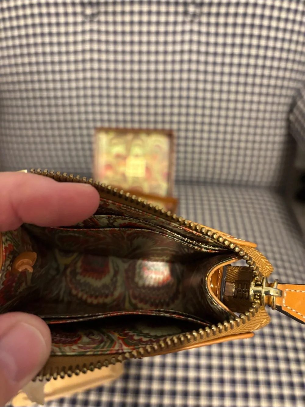 Dooney & Bourke Tan Leather Zip Around Card Wallet